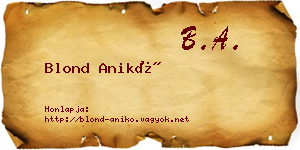 Blond Anikó névjegykártya